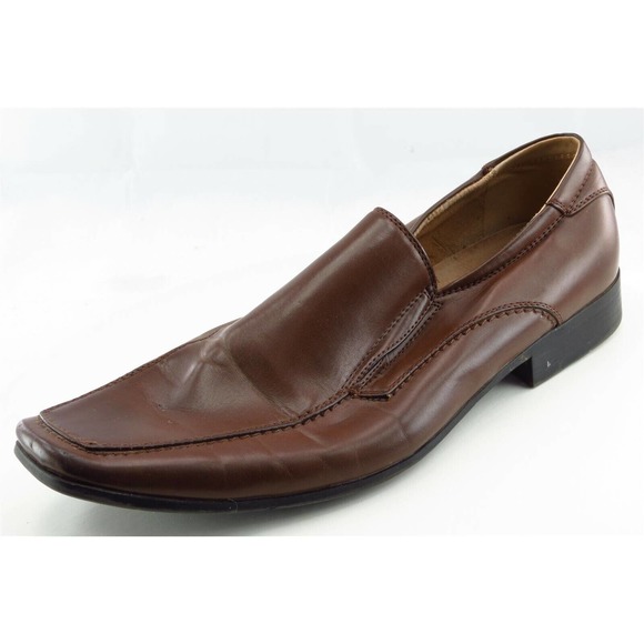 Madden Shoes Sz 12‎ M Square Toe Brown Loafers Leather Men - Picture 1 of 8